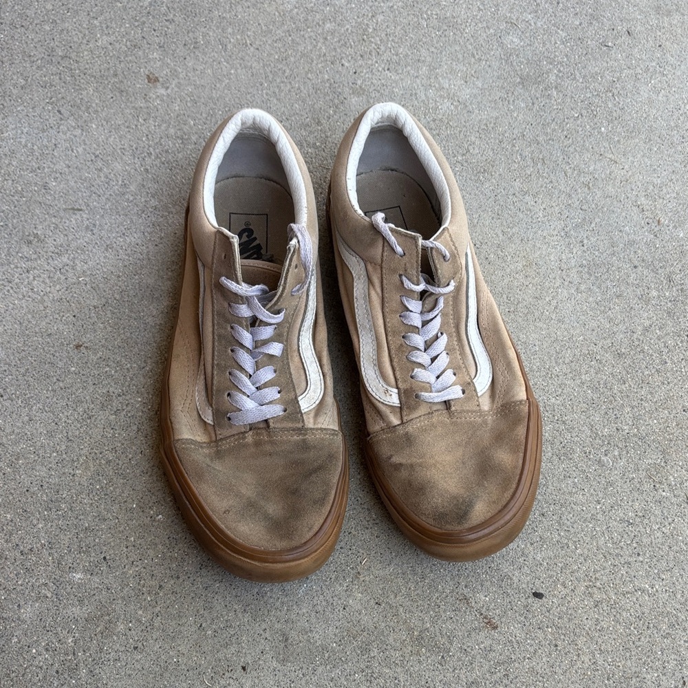 Vans Tan and White Sneakers